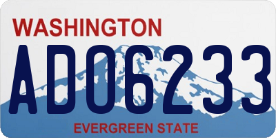 WA license plate ADO6233