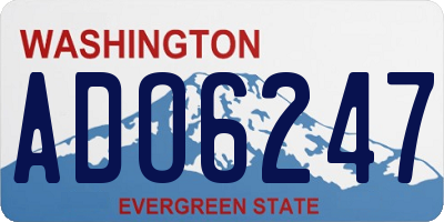 WA license plate ADO6247