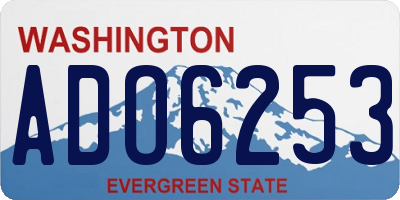 WA license plate ADO6253