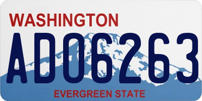 WA license plate ADO6263