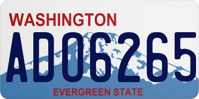 WA license plate ADO6265