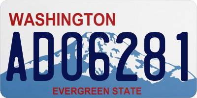 WA license plate ADO6281