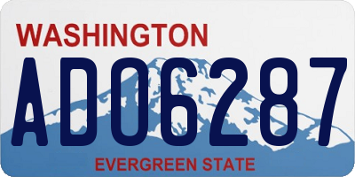 WA license plate ADO6287