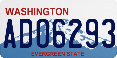 WA license plate ADO6293