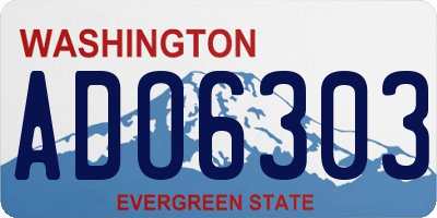 WA license plate ADO6303