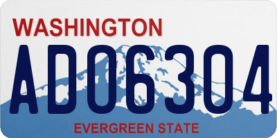 WA license plate ADO6304
