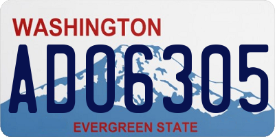 WA license plate ADO6305