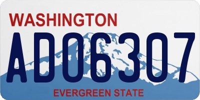 WA license plate ADO6307