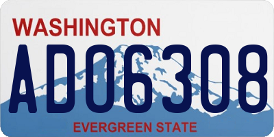 WA license plate ADO6308