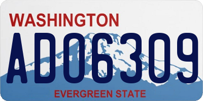 WA license plate ADO6309