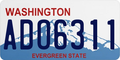 WA license plate ADO6311
