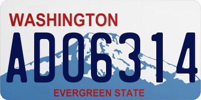 WA license plate ADO6314