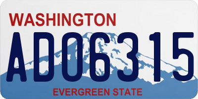 WA license plate ADO6315
