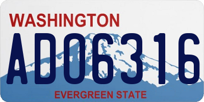 WA license plate ADO6316