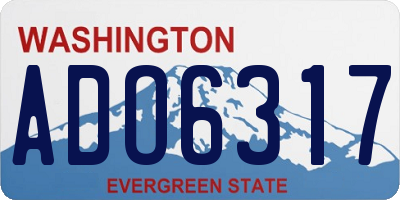 WA license plate ADO6317