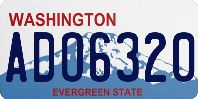 WA license plate ADO6320