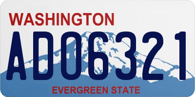 WA license plate ADO6321