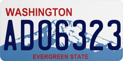 WA license plate ADO6323