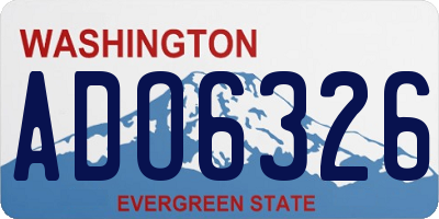 WA license plate ADO6326