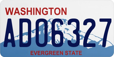 WA license plate ADO6327