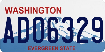 WA license plate ADO6329