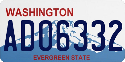WA license plate ADO6332