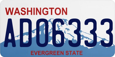 WA license plate ADO6333