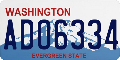 WA license plate ADO6334