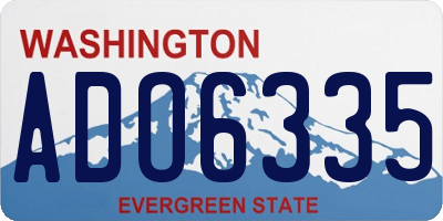 WA license plate ADO6335