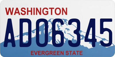 WA license plate ADO6345