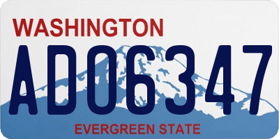 WA license plate ADO6347