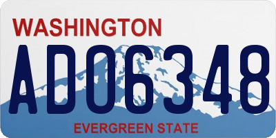 WA license plate ADO6348