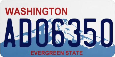 WA license plate ADO6350