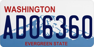 WA license plate ADO6360