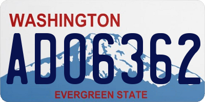 WA license plate ADO6362