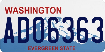 WA license plate ADO6363