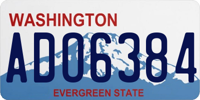 WA license plate ADO6384