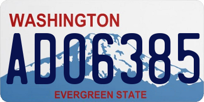 WA license plate ADO6385