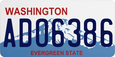 WA license plate ADO6386