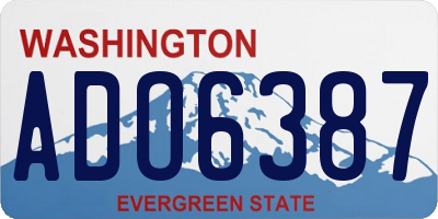 WA license plate ADO6387