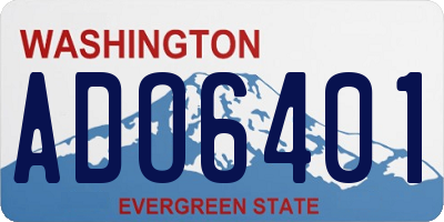 WA license plate ADO6401