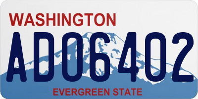 WA license plate ADO6402