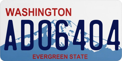WA license plate ADO6404