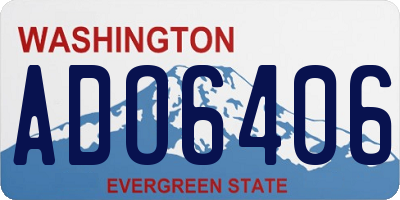 WA license plate ADO6406