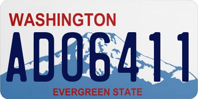 WA license plate ADO6411