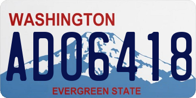 WA license plate ADO6418