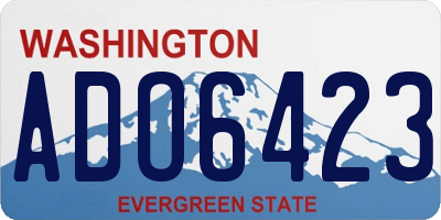 WA license plate ADO6423