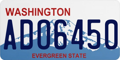 WA license plate ADO6450
