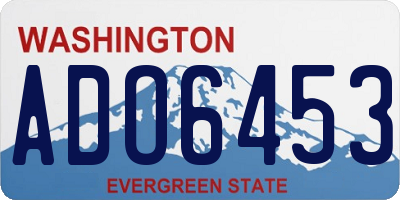 WA license plate ADO6453