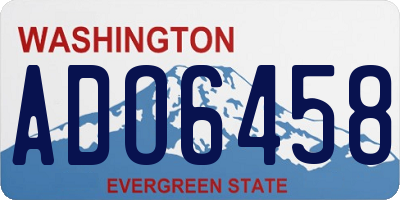 WA license plate ADO6458